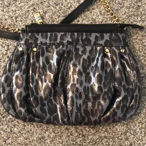 B Makowski metallic X body cheetah bag